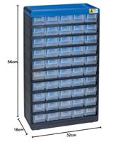 Allit 464660 Opbergkast voor kleine onderdelen VarioPlus Pro 53/100 (b x h x d) 300 x 525 x 135 mm Zwart, Blauw 1 stuk(s) - thumbnail