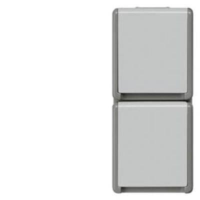 Siemens 5UB4723 Inzetstuk Wandcontactdoos met randaarde en klapdeksel 2-voudig Delta Grijs Schakelmateriaal 1 stuk(s)