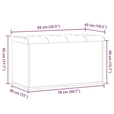 Opbergbankje 82x42x45 cm bewerkt hout oud houtkleurig