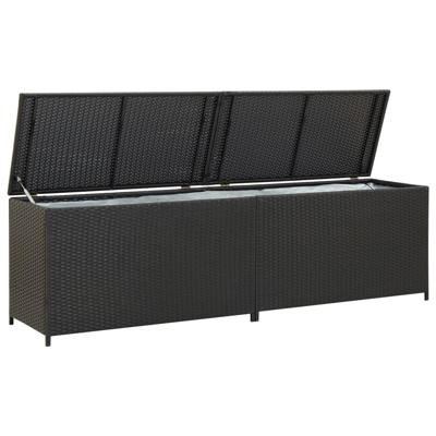 vidaXL Tuinbox 200x50x60 cm poly rattan zwart vidaXL Tuinbox 200x50x60 cm poly rattan zwart