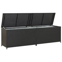 vidaXL Tuinbox 200x50x60 cm poly rattan zwart - thumbnail
