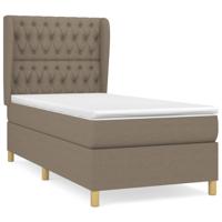 Boxspring met matras stof taupe 90x200 cm - thumbnail