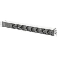Digitus DN-95410 19 inch Stekkerdoos voor patchkast 1 HE Geaarde contactdoos Zwart - thumbnail