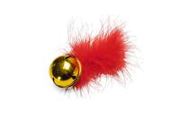 Beeztees Kerstbel met Veer rood kattenspeelgoed - thumbnail