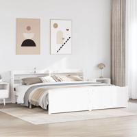 Bedframe met hoofdeinde zonder matras 180x200 cm wit - thumbnail