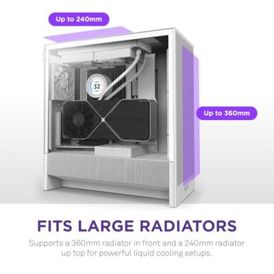 ATX Semi-toren doos NZXT H5 FLOW Wit ATX Semi-toren doos NZXT H5 FLOW Wit