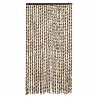 VidaXL Vliegengordijn 100x200 cm chenille beige en bruin - thumbnail