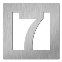 Hardbrass Vierkant huiscijfer Didheya 60mm. - RVS - thumbnail