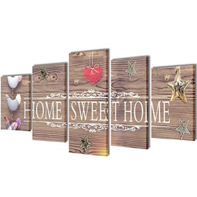 VidaXL Canvas wall print set home sweet home design 200 x 100 cm