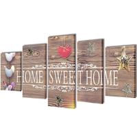 VidaXL Canvas wall print set home sweet home design 200 x 100 cm - thumbnail