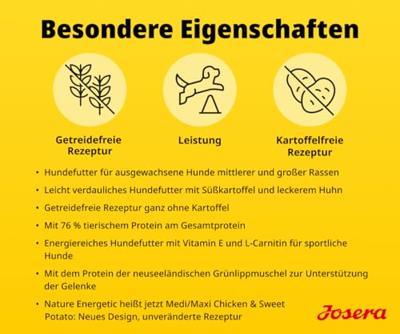 Voer Josera Medi/Maxi Adult Kip Aardappelen 3 Kg Voer Josera Medi/Maxi Adult Kip Aardappelen 3 Kg