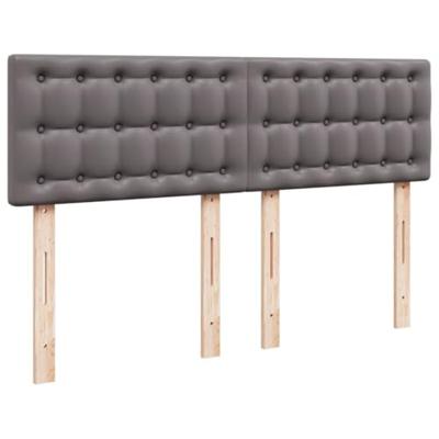 Boxspring met matras kunstleer grijs 140x200 cm