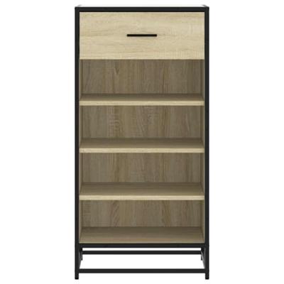 VidaXL Schoenenrek 48x38x97,5 cm bewerkt hout sonoma eikenkleurig VidaXL Schoenenrek 48x38x97,5 cm bewerkt hout sonoma eikenkleurig