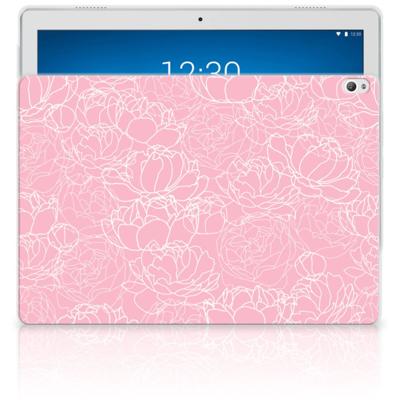 Lenovo Tab P10 | Siliconen hoesje | White Flowers