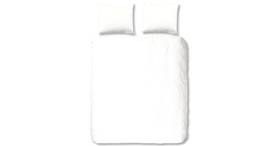 HIP Dekbedovertrek "uni dessin" - Wit - (200x200/220 cm) - Katoen Satijn