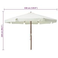 Parasol met houten paal 330 cm zandwit - thumbnail