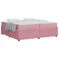 Bedframe met matras met matras Roze 200 x 200 cm Fluweel - thumbnail