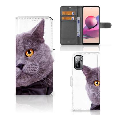 Xiaomi Redmi Note 10/10T 5G | Poco M3 Pro | Telefoonhoesje | Met pasjeshouder | Kat