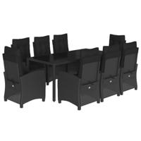 9-delige Tuinset poly rattan zwart - thumbnail