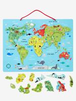 Magnetische puzzel Wereld meerkleurig - thumbnail