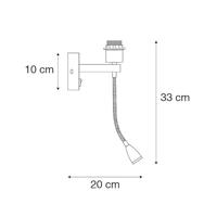 QAZQA Moderne wandlamp koper met flexarm - Brescia Combi - thumbnail