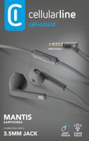 Cellularline Mantis Stereo Ei-Capsule Oortelefoon met Clear Voice Microfoon Mantis Stereo 1 Grijs - thumbnail