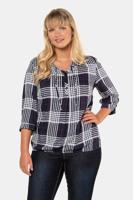 Ulla Popken Tuniek, knopenlijst, elastische zoom, 3/4 mouwen - Grote Maten - thumbnail