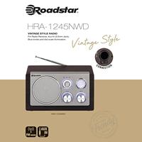 Roadstar HRA-1245 Retro Radio met FM en MW Tuner (telescopische antenne, werkt op batterijen), bruin/zilver, hout - thumbnail
