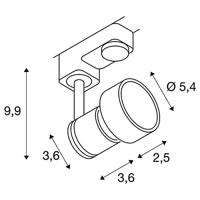 SLV PURI 230V-railsysteem lamp GU10 Zwart (mat) - thumbnail