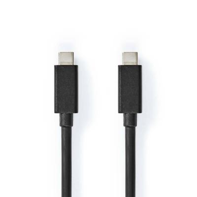 USB-Kabel | USB 3.2 Gen 2x2 | USB Type-C Male | USB Type-C Male | 20 Gbps | 100 W | Vernikkeld | 1.00 m | Rond | PVC | Zwart | Polybag