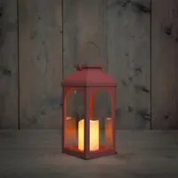 Anna's collection lantaarn met kaars solar 27X11cm terra - thumbnail