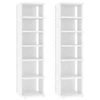 VidaXL Schoenenkasten 2 st 27,5x27x102 cm bewerkt hout wit - thumbnail