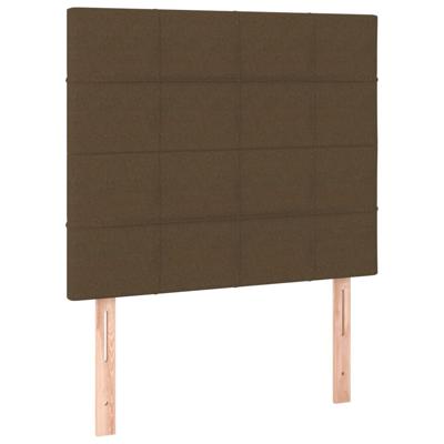 Boxspring met matras stof donkerbruin 140x200 cm - thumbnail
