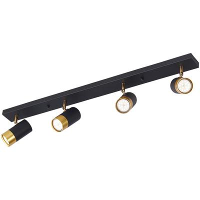 Brinton Tronta LED Plafondspot 4-lichts Kantelbaar Zwart/Goud