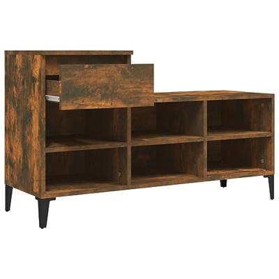 VidaXL Schoenenkast 102x36x60 cm bewerkt hout gerookt eikenkleurig
