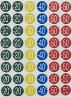 Agipa Kortinglabel van -20% tot - 50%, geassorteerde kleuren - thumbnail
