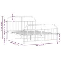 Bedframe met hoofd- en voeteneinde metaal wit 135x190 cm - thumbnail