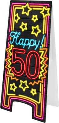 NEON Partybord hoera 50 jaar