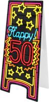 NEON Partybord hoera 50 jaar - thumbnail