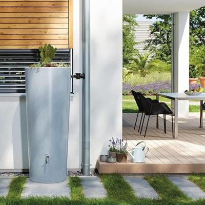 Garantia design regenton zilver 350 liter met bloembak