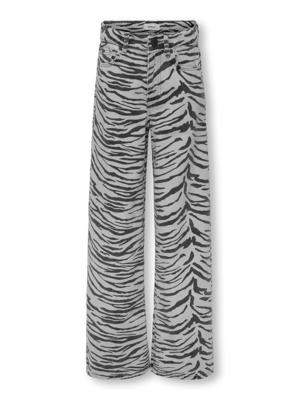 Kids ONLY winter jeansbroek meisjes - roze - KogHope - wide leg fit, zebra
