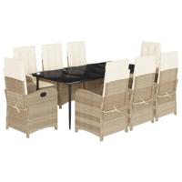 9-delige Tuinset met kussens poly rattan beige - thumbnail