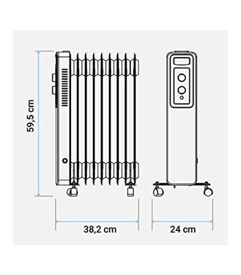 Olieradiator (9 kamers) Universal Blue 454-UROIL15009 1500 W Zwart