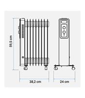 Olieradiator (9 kamers) Universal Blue 454-UROIL15009 1500 W Zwart - thumbnail