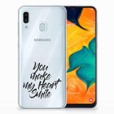 Samsung Galaxy A30 | Siliconen hoesje | met naam Heart Smile Samsung Galaxy A30 | Siliconen hoesje | met naam Heart Smile