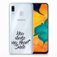 Samsung Galaxy A30 | Siliconen hoesje | met naam Heart Smile - thumbnail