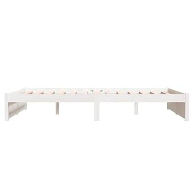 Bedframe massief hout wit 140x190 cm - thumbnail