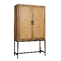 RENEW Opbergkast 'Carini' Hout en Webbing, 190 x 110cm, kleur Naturel - thumbnail