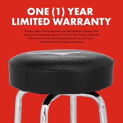Fender Custom Shop Logo Barstool 24" Black/Chrome gitaarkruk (61 cm)