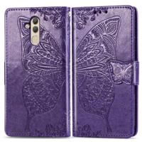 Butterfly Love bloemen reliëf horizontale Flip lederen case voor Huawei mate 20 lite met houder & kaartsleuven & portemonnee (donker paars) - thumbnail